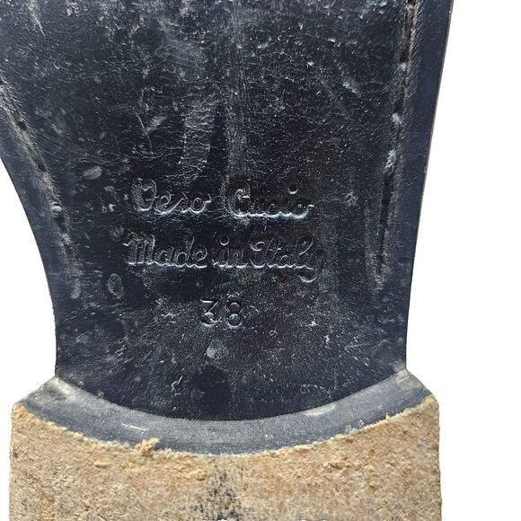 GOLDEN GOOSE Tall Leather Boots Clamp Heel Black Women's 38 US 7, 7.5 Equestrian - Picture 15 of 16